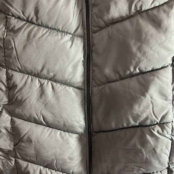 NEW Big Chill Chevron Quilted Puffer Gray Jacket/Coat w/ Hood, Size XL & 2X - Picture 4 of 5